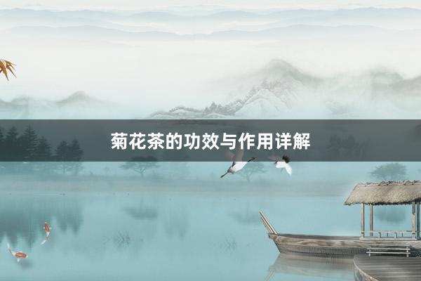 菊花茶的功效与作用详解