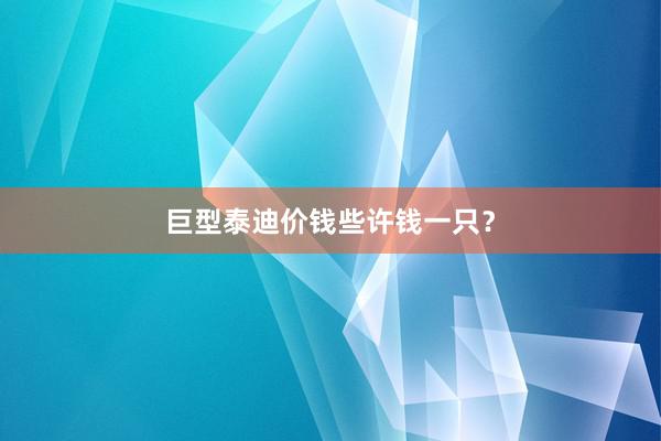 巨型泰迪价钱些许钱一只？